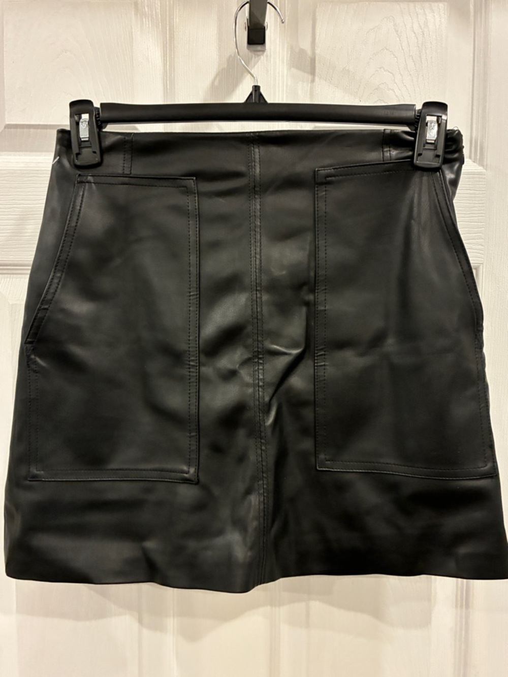 Black Faux Leather Mini Skirt
